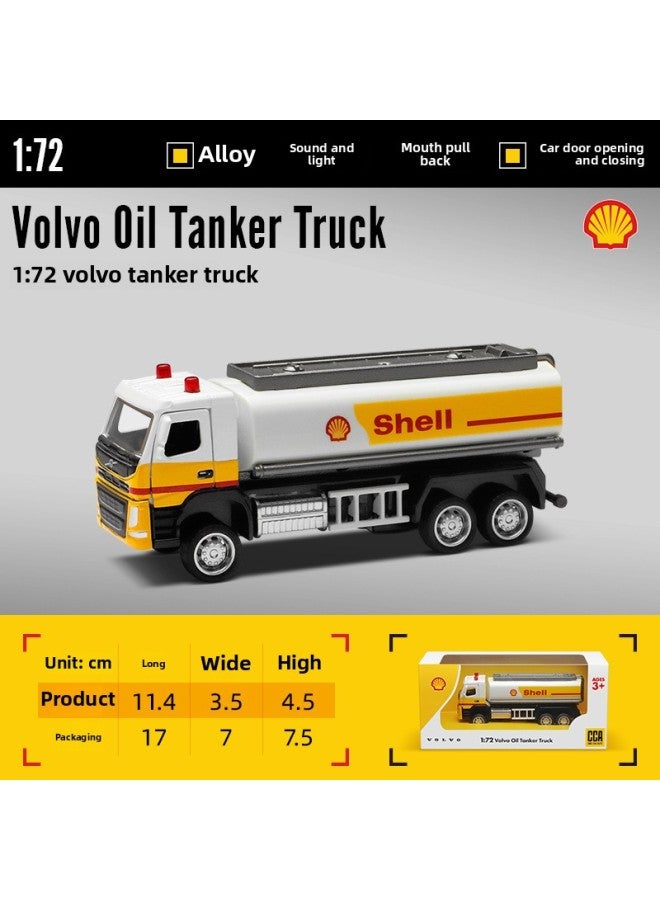 Cai Po CCA Comes True Shell Series Joint Alloy Car Model Boy Toy Gift Generation Trembling Sound Explosions-Color:1-72 Volvo Tank Truck  - Image 1