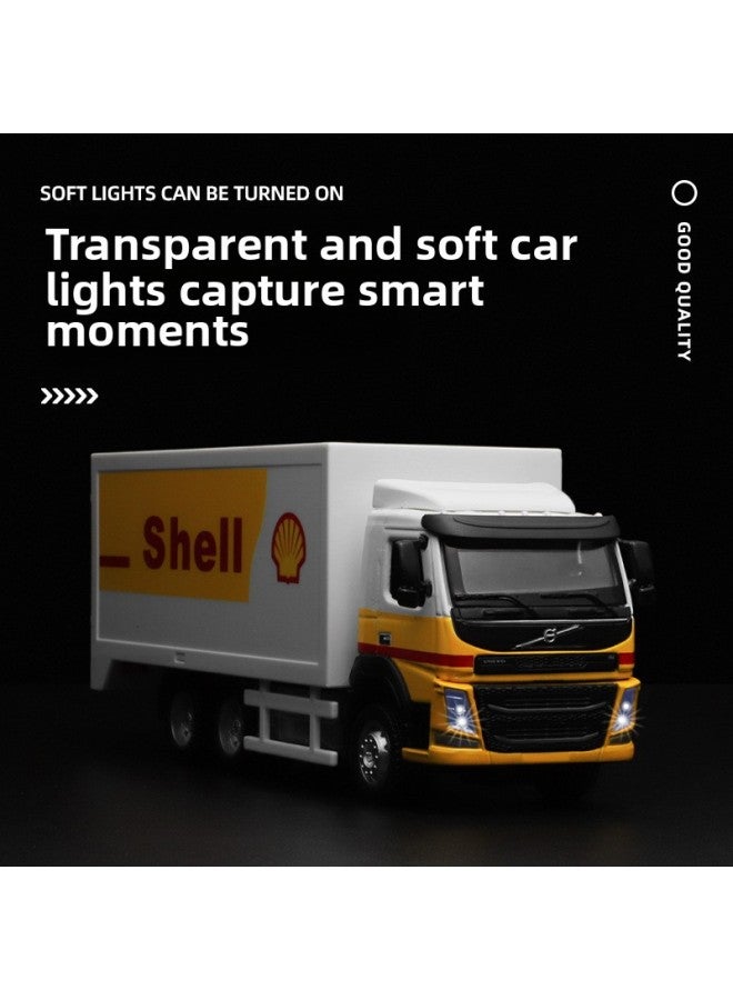 Cai Po CCA Comes True Shell Series Joint Alloy Car Model Boy Toy Gift Generation Trembling Sound Explosions-Color:1-72 Volvo Tank Truck  - Image 3