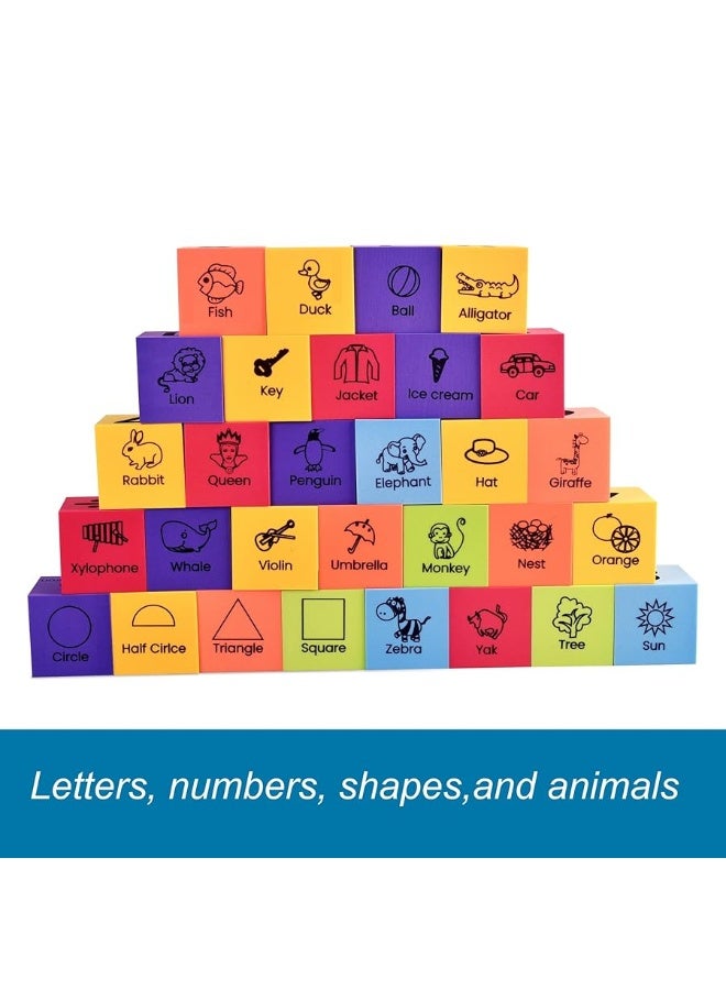 BOHS Foam Learning Blocks - Number,Alphabet,Shapes,Sight Words - Quiet,Safe and Soft Stacking Toys for Toddlers,30pcs - Image 5