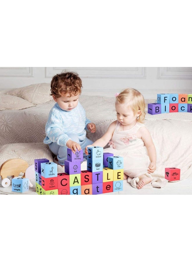 BOHS Foam Learning Blocks - Number,Alphabet,Shapes,Sight Words - Quiet,Safe and Soft Stacking Toys for Toddlers,30pcs - Image 2