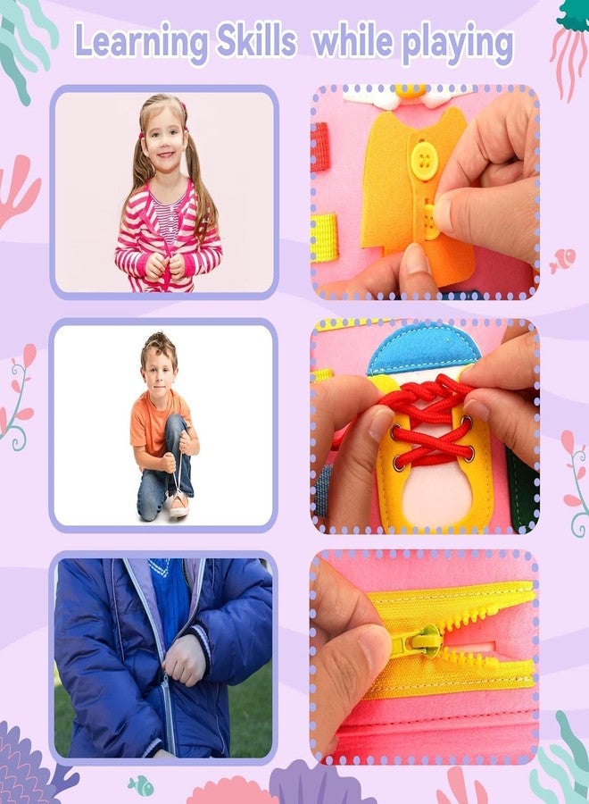 Simxen Toddler Busy Board Montessori Toys for Boys, Sensory Book Educational Activities for Learning Fine Motor Skills, Birthday Gifts for Boys Toddlers, Travel Toys for Airplane Car (Pink) - Image 4