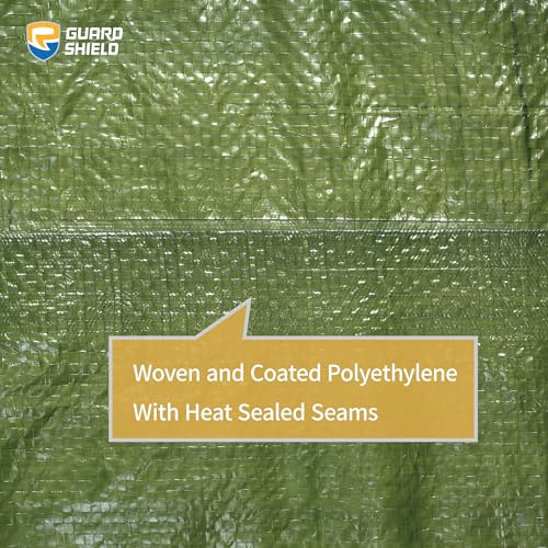 GUARD SHIELD Tarp Green 16x20 Feet Multi Purpose Waterproof Poly Tarp Cover 4mil (2-Pack) - Image 5