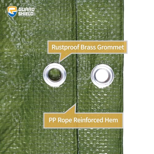 GUARD SHIELD Tarp Green 16x20 Feet Multi Purpose Waterproof Poly Tarp Cover 4mil (2-Pack) - Image 4