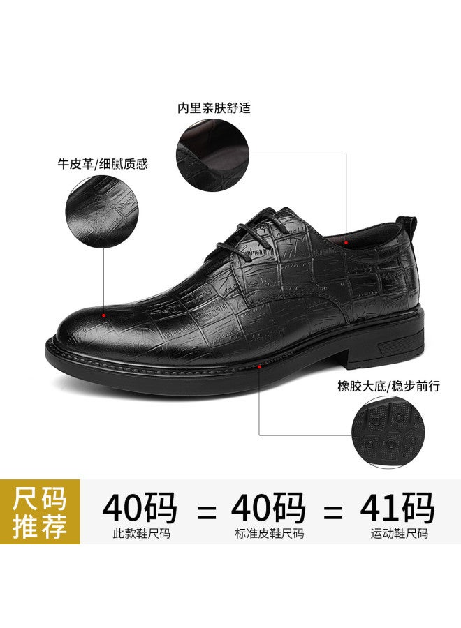 St&Sat Saturday Men's Shoes Genuine Leather Men's Business Formal Dress Shoes British Derby Shoes Embossed Leather Shoes - Image 3