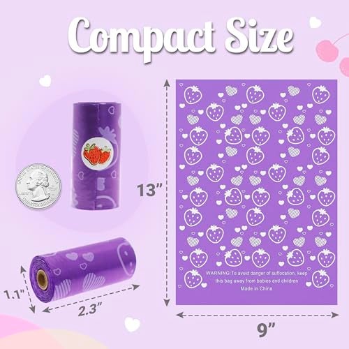 Eyryfui Sanitary Napkin Disposal Bags with Dispenser Feminine Hygiene Disposal Bags for Tampons Trash Bag, Personal Care Sanitary Bag for Women Privacy Handling (Purple) - Image 2