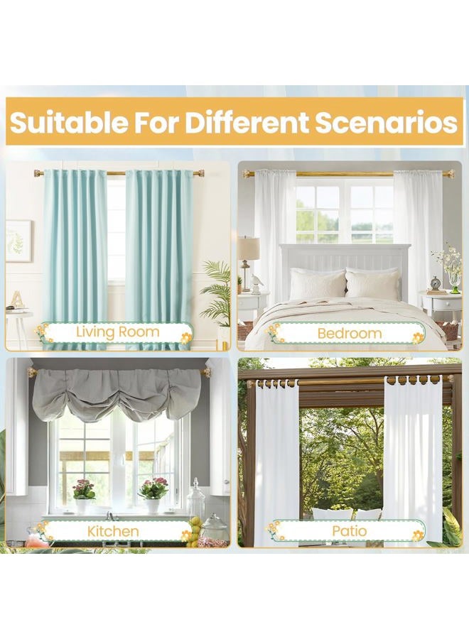 EQURROY Bohemian Wood Curtain Rods for Windows 66 to 120 Inch (5.5-10 ft),1'' Diameter Drapery with Decorative Round Carved Finials,Decorative Adjustable Heavy Duty Curtain Rods Se - Image 5