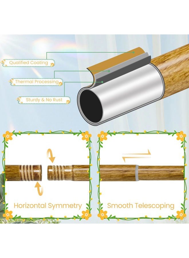 EQURROY Bohemian Wood Curtain Rods for Windows 66 to 120 Inch (5.5-10 ft),1'' Diameter Drapery with Decorative Round Carved Finials,Decorative Adjustable Heavy Duty Curtain Rods Se - Image 4