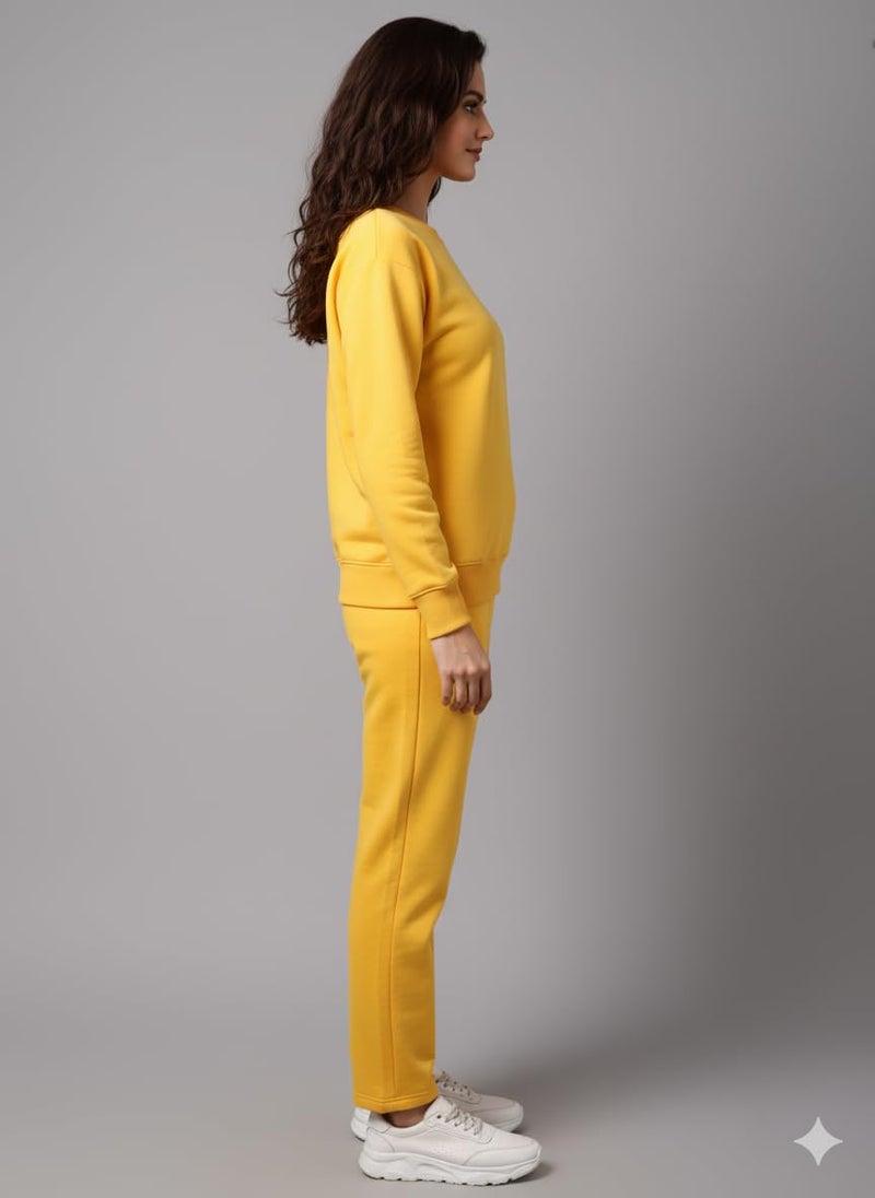 Mack Jonney Solid Track Suit for Women | Co-ord Set | Warm Fleece Tracksuit Set-M5240 - Image 3