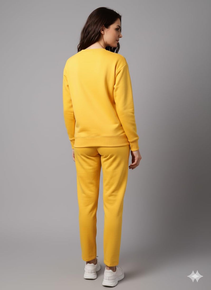 Mack Jonney Solid Track Suit for Women | Co-ord Set | Warm Fleece Tracksuit Set-M5240 - Image 4