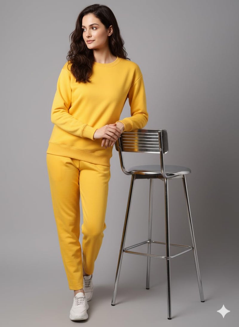Mack Jonney Solid Track Suit for Women | Co-ord Set | Warm Fleece Tracksuit Set-M5240 - Image 5