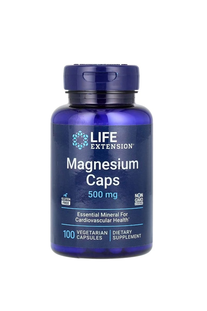 Life Extension Magnesium Capsules 500 mg 100 Vegetarian Capsules - Image 1