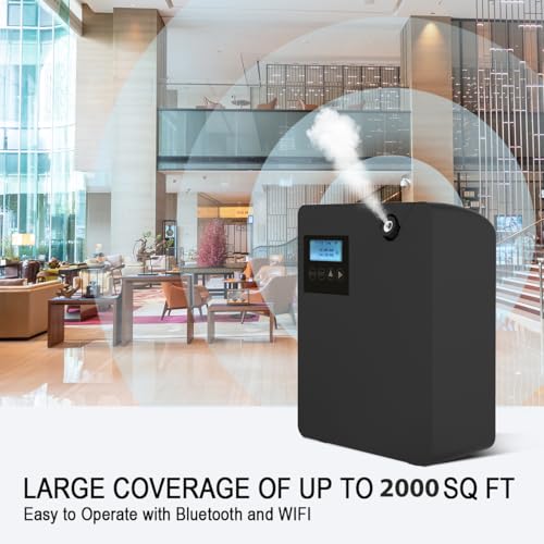 Hitish Smart Scent Air Machine for Home, Bluetooth & WiFi Hotel Scent Diffuser with Cold Air Tech, 300ML Waterless Essential Oil HVAC Scent Diffuser for Large Room, Office, Spa(Black) - Image 4