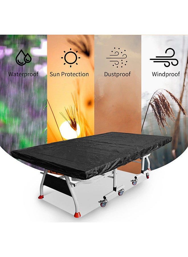 Generic Table Tennis Cover Oxford Cloth Waterproof Ping Pong Table Cover with Drawstring Full Protection Dust-Proof Table Cover for Indoor or Outdoor Patio Protective Cover  - Image 3