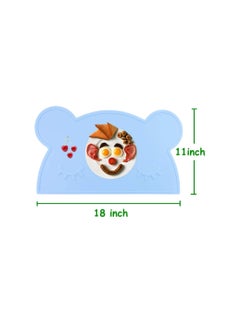 Excefore Non-Slip Silicone Placemat   Bear Kids Placemats Washable Dining Table Food Mat for Children Baby (46 * 28 cm)  - Image 5