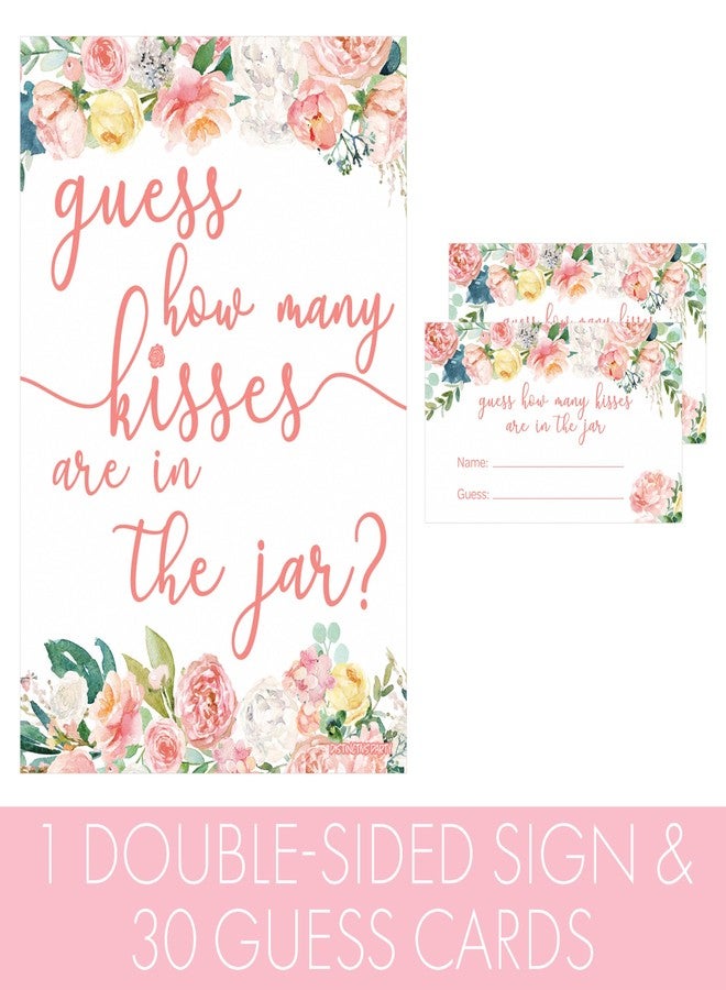 دسكتيكتفز لعبة "خمن عدد القبلات في البرطمان" من ديستنكتيفز - فكرة لحفلة توديع العزوبية، أو غداء الزفاف، أو حفلة عيد ميلاد مزينة بالزهور (لافتة مع بطاقات) - Image 4