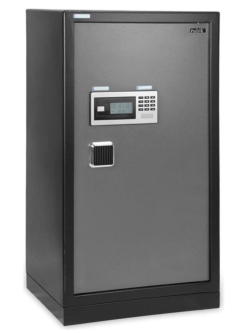 Rubik - Safe Box Large Dual Security Fire Resistant Locker for Money Documents Home Office (Size 90x50x40cm) Black/Grey - Image 1
