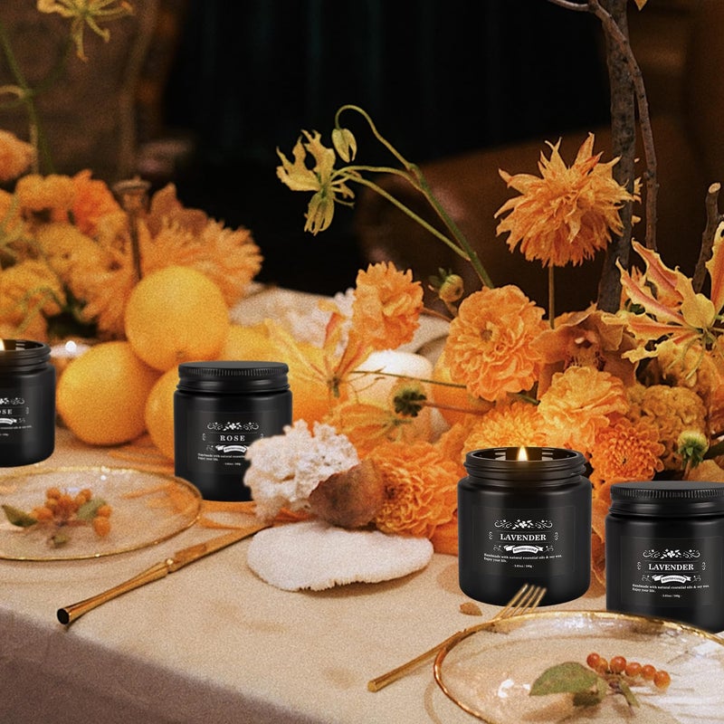 YOROXRG Scented Candles Gifts Set 12 Pack Soy Wax Travel Tin Jar Candles for Home 3.05 OZ for Mom for Christmas, Birthday, Thanksgiving, Mother's Day(Black) - Image 4
