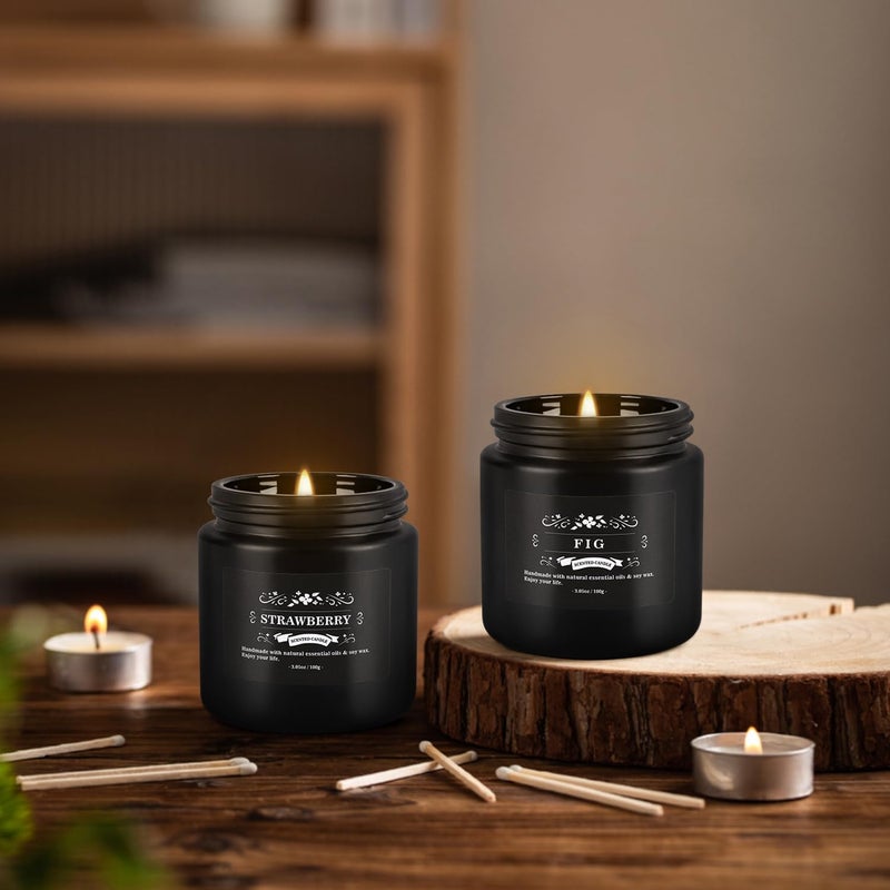 YOROXRG Scented Candles Gifts Set 12 Pack Soy Wax Travel Tin Jar Candles for Home 3.05 OZ for Mom for Christmas, Birthday, Thanksgiving, Mother's Day(Black) - Image 3