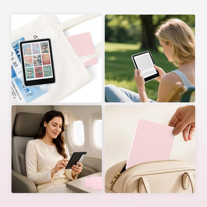 SESENSE Detachable Magnetic Case for 7'' Kindle Paperwhite 12th Gen 2024 and Kindle Colorsoft Signature Edition, Slim PU Shell Cover Case with Auto Wake/Sleep, Pink - Image 5