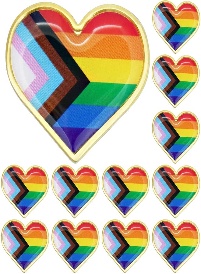 ETHOON 200 Pcs Pride Pins Pride Decorations LGBTQ Pins Accessories Pride Decor Bulk Stuff Rainbow Pins Gay Enamel Lapel Pin Progress Pride Month Decorations Gift for Parade Party, Heart - Image 1