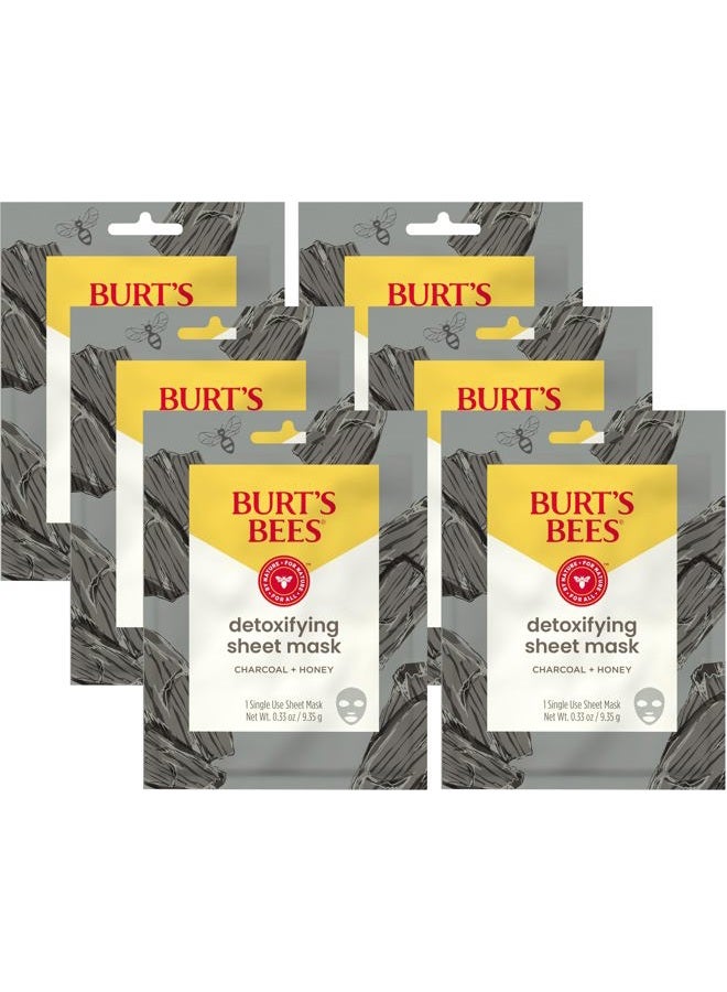 Burt's Bees Detoxifying Charcoal Facial Sheet Mask, Single Use Face Mask, 1 Count, Pack of 4 (Package May Vary) - Image 1