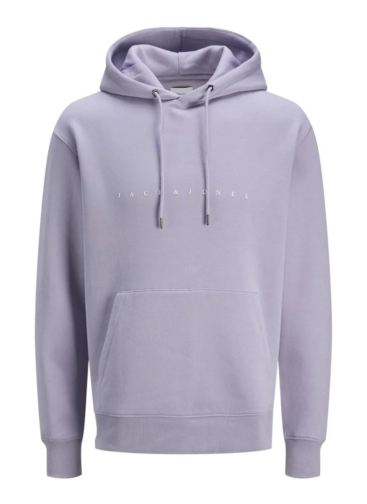 جاك اند جونز Logo Print Pull Over Hoodie