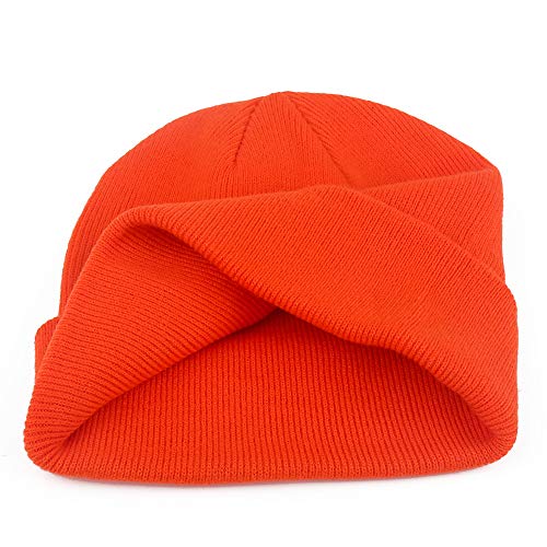 MaxNova Men's Slouchy Beanie Cap Winter Warm (Bright Orange) - Image 4