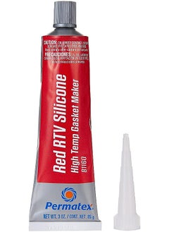 Permatex 81160 High-Temp Red RTV Silicone Gasket, 3 oz  - Image 1