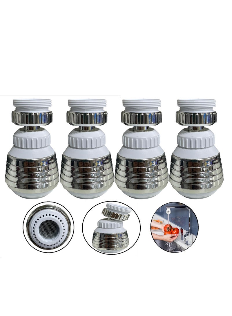 HOME ZONE 4 PCS 360 Degree Swivel Faucet Aerator Deluxe Water Saving Faucet Sprayer Water Saving Bubbler Pressurized Faucet Filter Kitchen Accessories