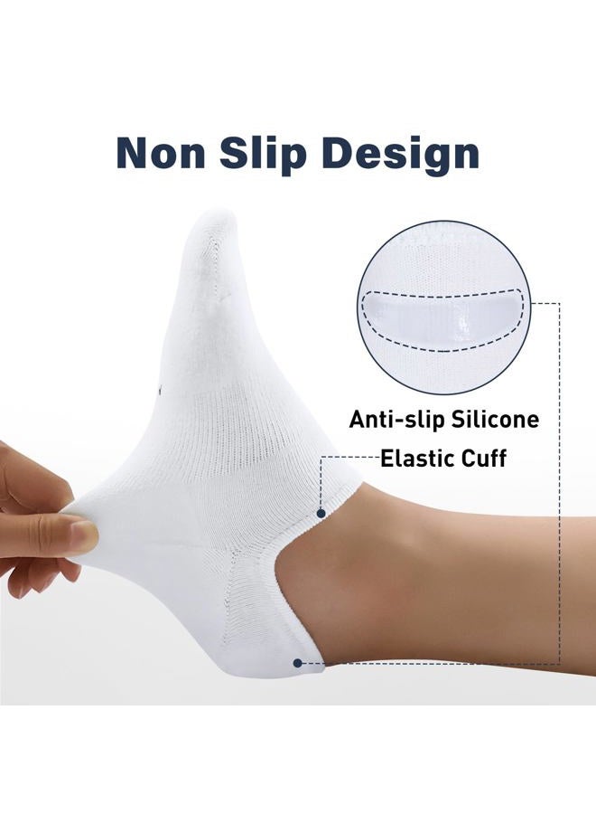 SIXDAYSOX No Show Socks Men 6/8 Pack Short Cotton Ankle Socks Size 10-13/13-15 with Arch Support, 6 Pack(6 White), 10-13 - Image 4