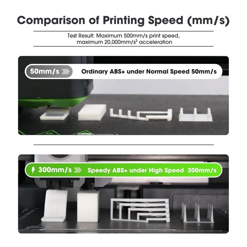 eSUN High Speed ABS+ Filament 1.75mm, Excellent Layer Adhesion 3D Printer Filament Speedy ABS Plus for Fast Printing, 1KG Spool (2.2 LBS) 3D Printing Filament for 3D Printers, Black - Image 3