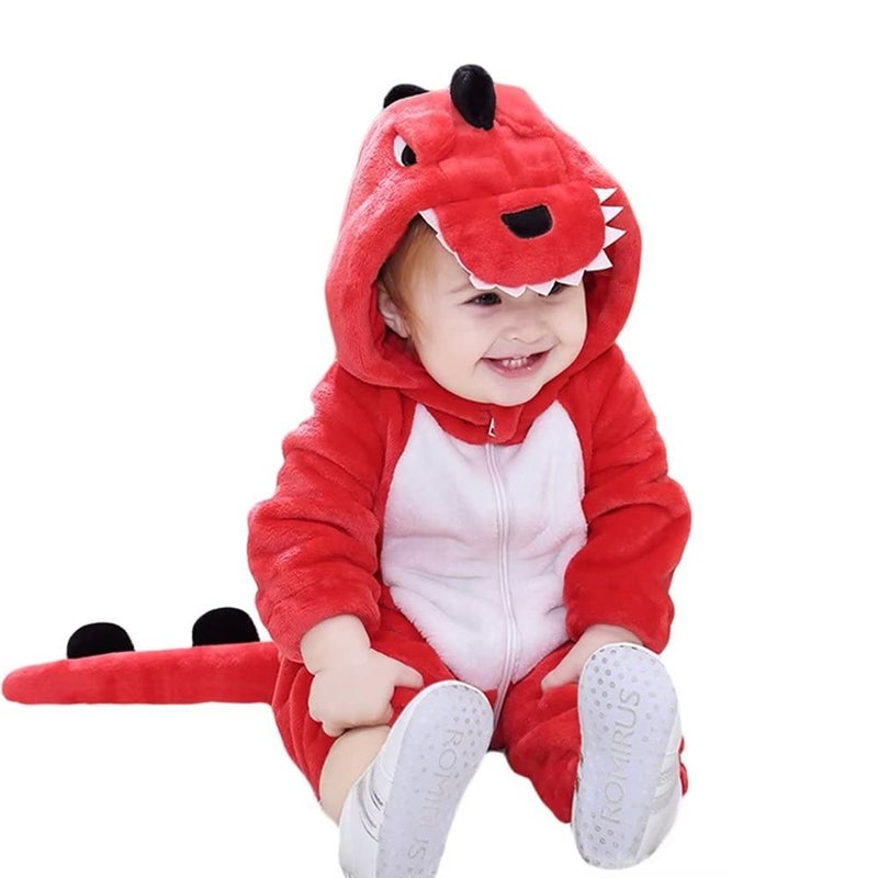 Baby Red Dinosaur Costumes Unisex Toddler Outfit Halloween Dress Up Romper 1218 Months