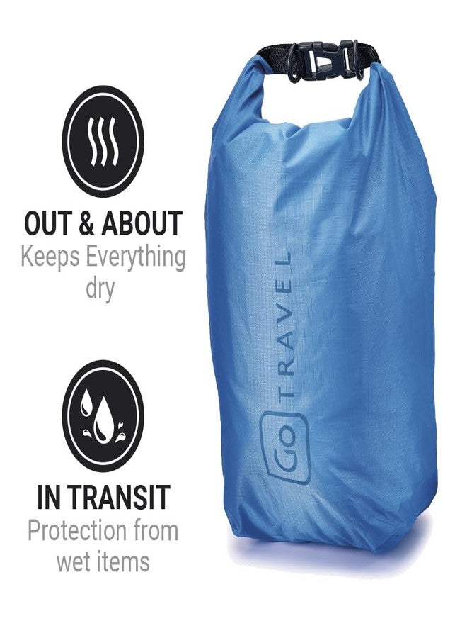 Go Travel Wet or Dry Bag, Waterproof Bag to Compartmentalize Wet Laundry and Dry Clothes, Washable, Polyester Dry or Wet Bag, Travel Essentials, Blue, 5 Liters - Image 3