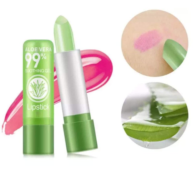Generic New Aloe Vera Color Changing Lipstick Lip Blam Long Lasting Aloe Vera Lip Gloss Set Aloe Vera Lipstick Matte Finish Pack of 3 - Image 3