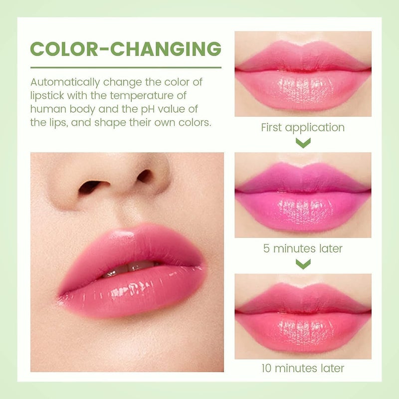 Generic New Aloe Vera Color Changing Lipstick Lip Blam Long Lasting Aloe Vera Lip Gloss Set Aloe Vera Lipstick Matte Finish Pack of 3 - Image 5
