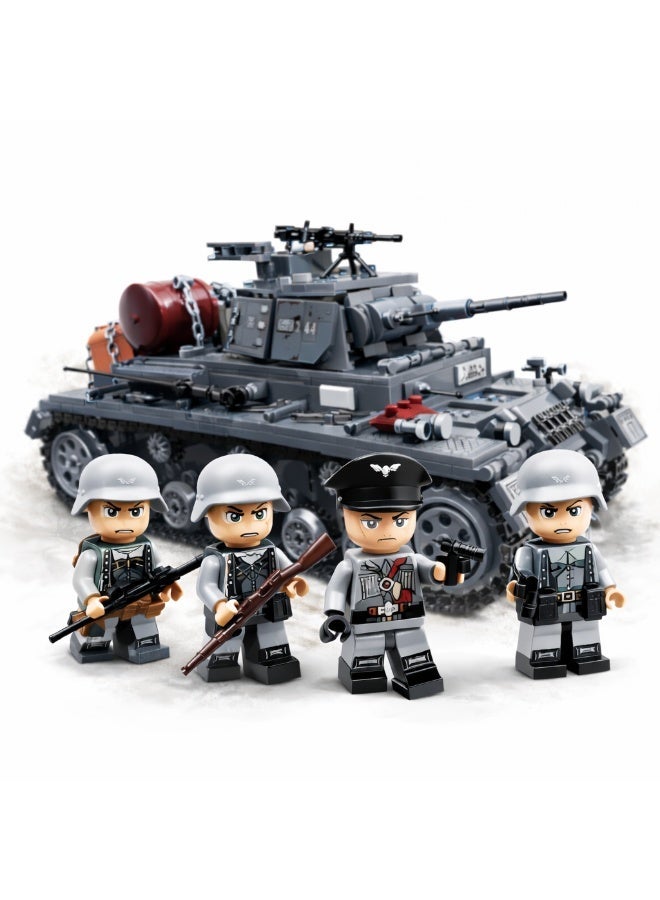 كيومان طقم بناء دبابة حرب من كيو مان – 1058 قطعة مع 4 شخصيات – لعبة مكعبات عسكرية تعليمية للأطفال 6+ - Image 1