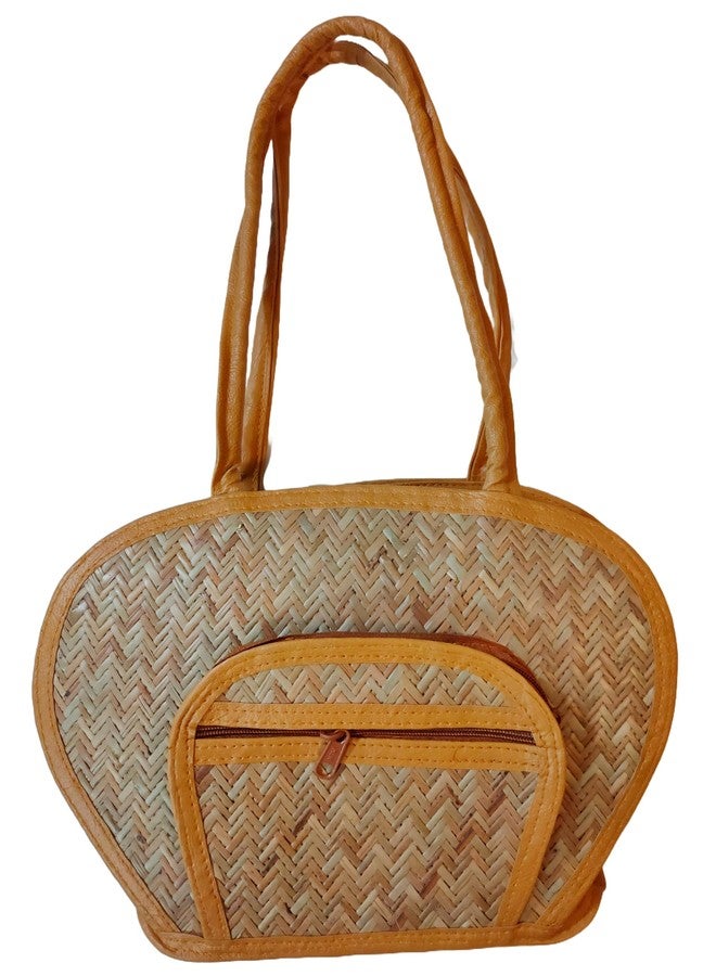 CLASSIQUE Bamboo Bag For Women Apple Shoulder Bag Shital Pati Eco-Friendly Handmade - Image 1