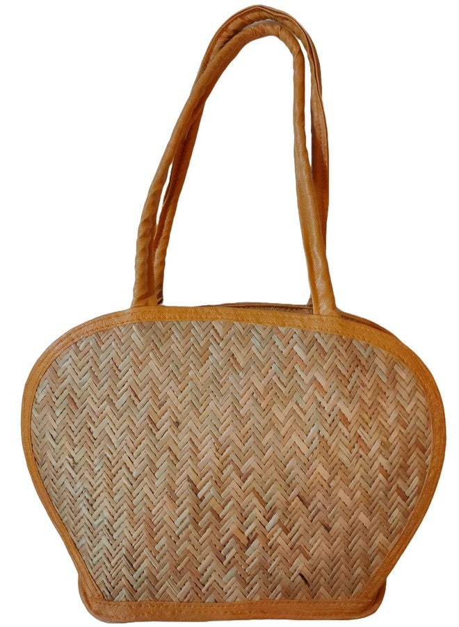 CLASSIQUE Bamboo Bag For Women Apple Shoulder Bag Shital Pati Eco-Friendly Handmade - Image 4
