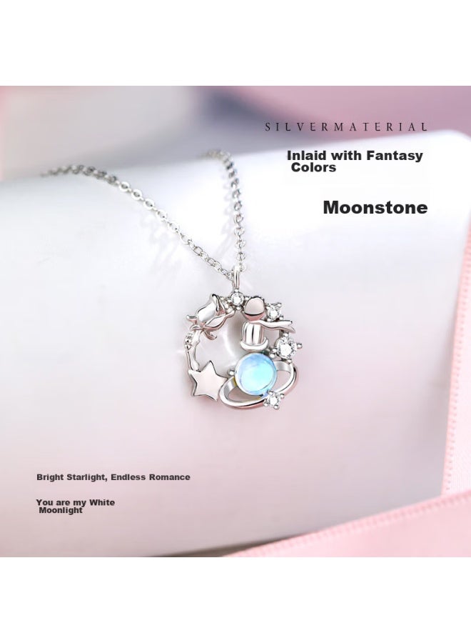 Manhe S925 Silver Necklace For Women With Pendant, Collarbone Chain elry, New Year Birthday Gift For Wife Or Girlfriend - Image 4
