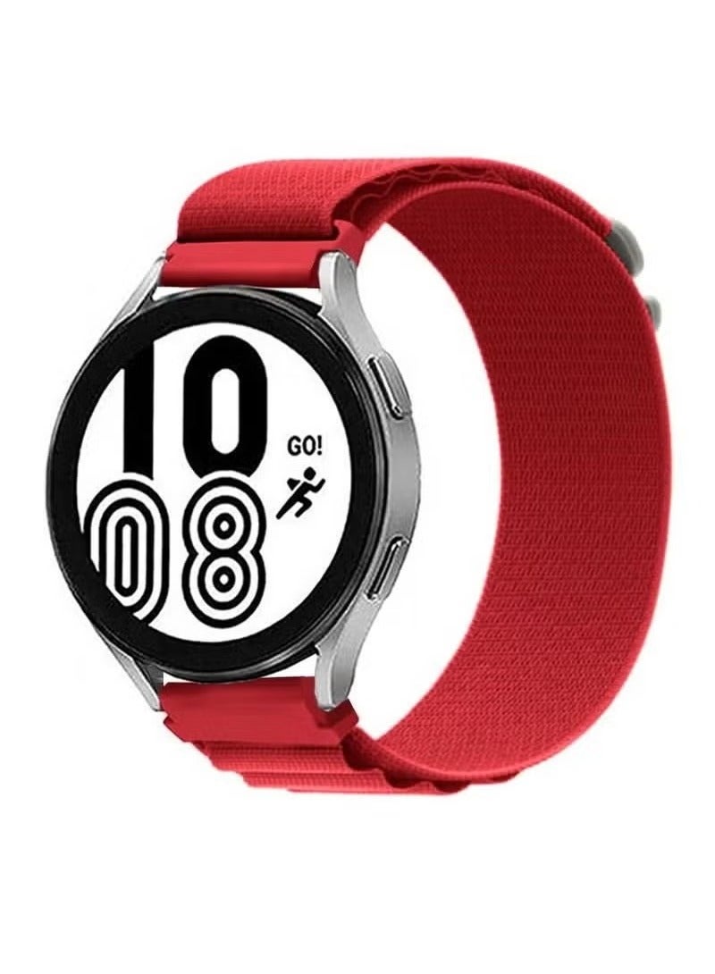 vesus Alpine Loop Band 20mm Nylon Woven Sport Watch Strap Compatible with Galaxy Watch5 Pro/Galaxy Watch5/Galaxy Watch4/Galaxy Watch4 Classic/Galaxy Watch3/ Galaxy Watch Active 2/Galaxy Watch Active Red