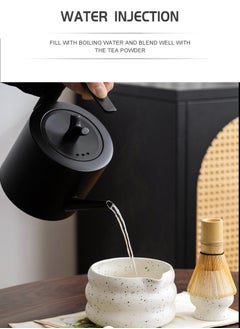 EZGOZ 4-Pieces Matcha Tea Set, Traditional Japanese Handmade Matcha Whisk Kit, Perfect for Tea Ceremony, Gift Giving, and Daily Relaxation-Black&White  - Image 3