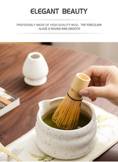EZGOZ 4-Pieces Matcha Tea Set, Traditional Japanese Handmade Matcha Whisk Kit, Perfect for Tea Ceremony, Gift Giving, and Daily Relaxation-Black&White  - Image 4