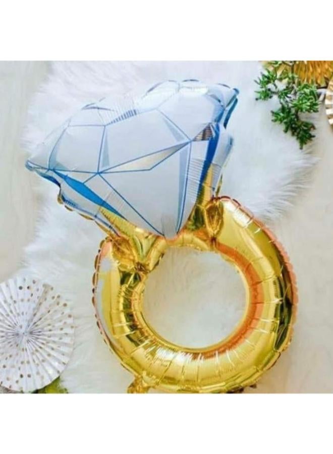 Aluminum Diamond Ring Foil Balloon Wedding Engagement Party Decor - Image 2