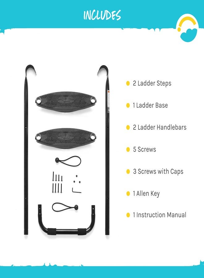 SkyBound Universal 2 Step Trampoline Ladder - Easy Install Ultra-Durable Steel Trampoline Step Ladder for 32" to 40" Tall Trampoline Frames - 220 Lbs Capacity Stairs for Kids and Adults - Image 5