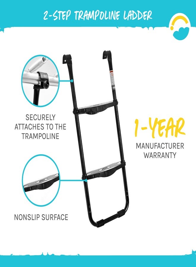 SkyBound Universal 2 Step Trampoline Ladder - Easy Install Ultra-Durable Steel Trampoline Step Ladder for 32" to 40" Tall Trampoline Frames - 220 Lbs Capacity Stairs for Kids and Adults - Image 4