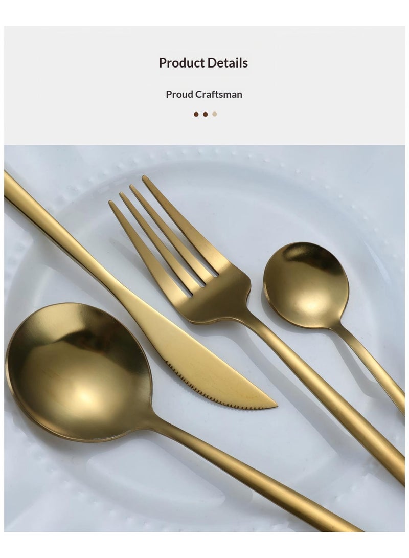 SISGL طقم أدوات مائدة من 24 قطعة، أدوات مائدة من الفولاذ المقاوم للصدأ لـ 6 أشخاص، أدوات تناول العشاء للمنزل والمطعم والحفلات، تشمل ملاعق وشوك وسكاكين وحواف مربعة وتشطيب مرآة، آمنة للغسالة الأطباق - Image 5