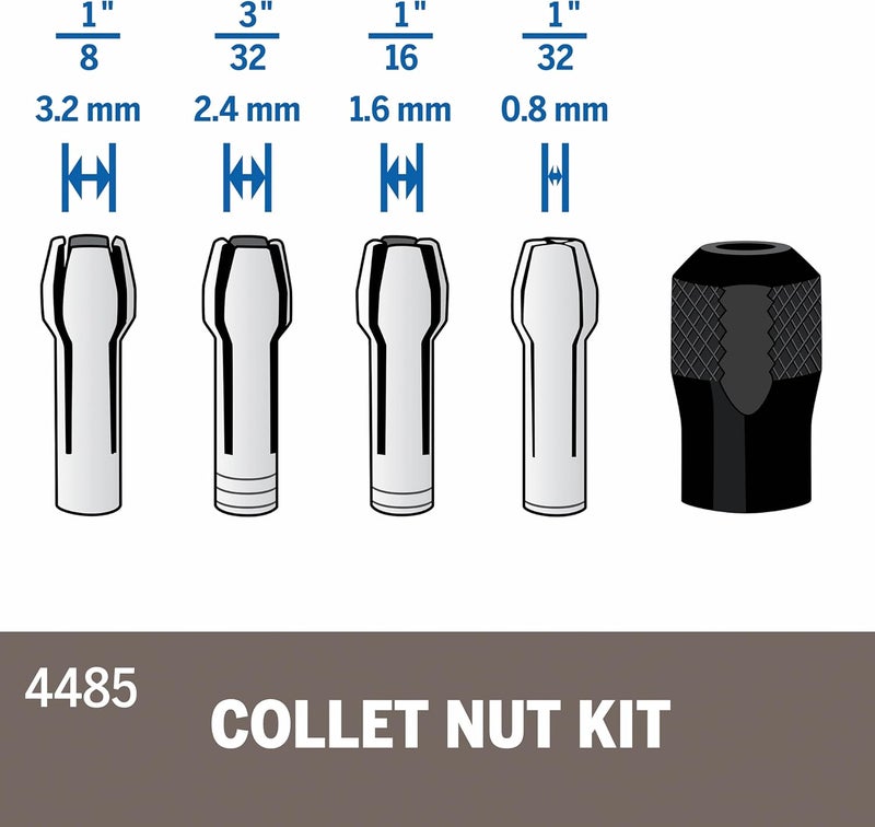 DREMEL 4485 Quick Change Rotary Tool Collet Nut Set Medium - Image 4