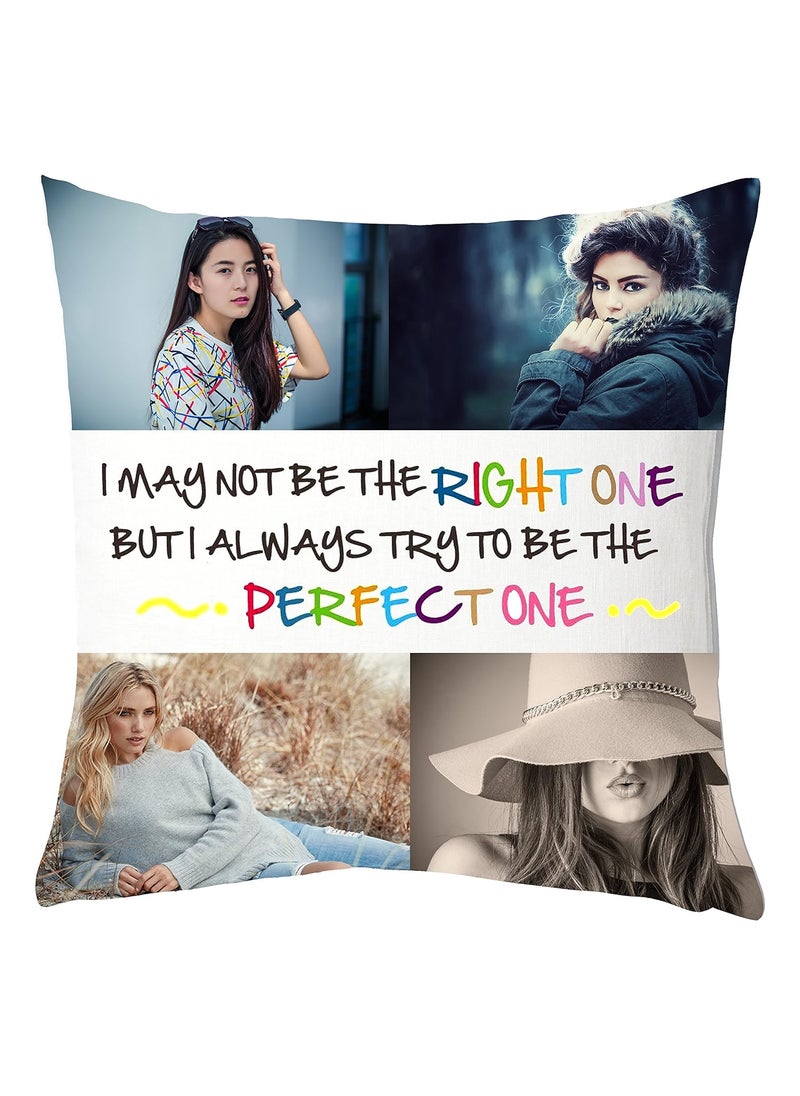 Pix Art Pix Art Customized Photo Printed Polyester Blend Decorative Cushion 12X12 Inch White 
