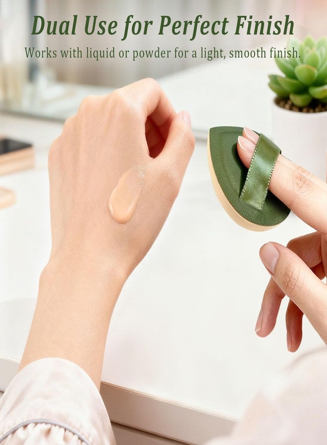 Brvlsoc 4-Pack Makeup Sponges – Latex-Free Blender Set for Foundation, Concealer & Powder, Soft, Reusable & Beginner-Friendly Beauty Tools (Green) - Image 4