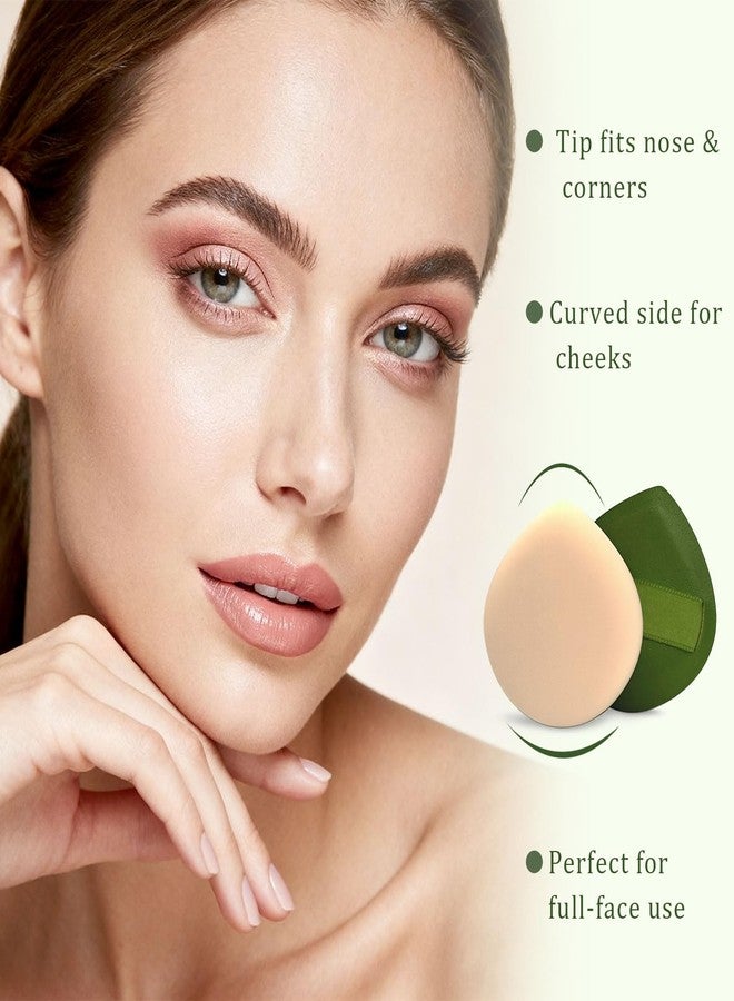 Brvlsoc 4-Pack Makeup Sponges – Latex-Free Blender Set for Foundation, Concealer & Powder, Soft, Reusable & Beginner-Friendly Beauty Tools (Green) - Image 5